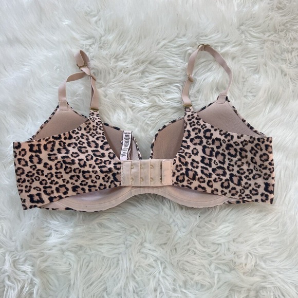Incredible By Victoria Secret Lined Demi Bra Push Up Leopard Underwire 34D - Picture 3 of 5